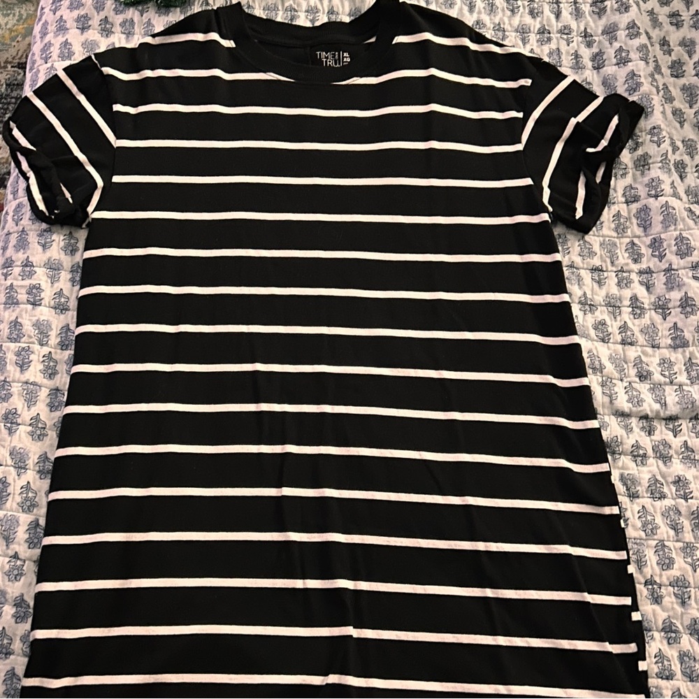 Time and Tru Black and White mini dress